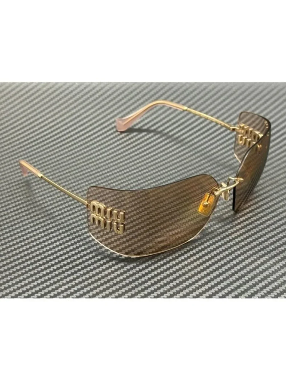 New Miu Miu Women Pale Gold Sunglasses 80-14-110